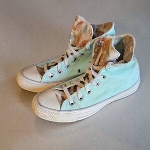 Converse Mint Floral High Tops